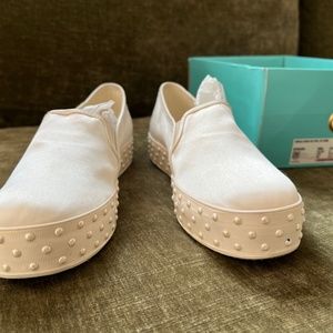 Keds x Kate Spade Triple Deck Satin Pearl Sneakers 8.5